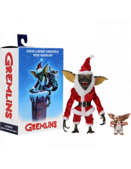 Pack 2 Figuras Gremlins Santa Stripe And Gizmo Neca 17 Cm Merchandising