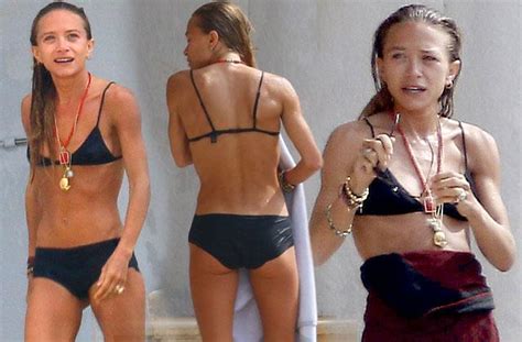 Mary Kate Olsen Caught Looking Scary Skinny In Black Bikini