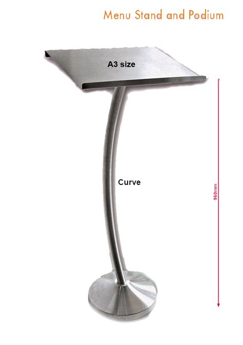 Menu Stand Curve Pole Stainless Steel