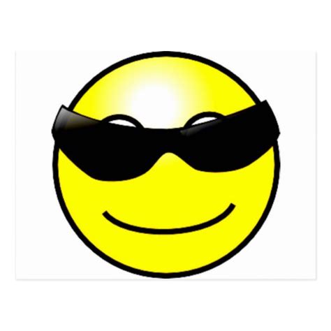 Cool Sunglasses Yellow Smiley Face Postcard Zazzle