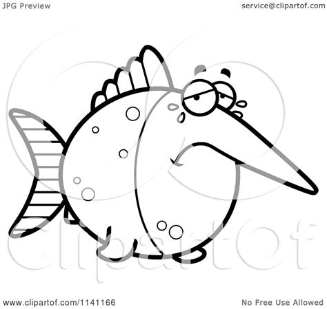 Create your own coloring book for kids of all ages. Cartoon Clipart Of A Black And White Crying Swordfish ...