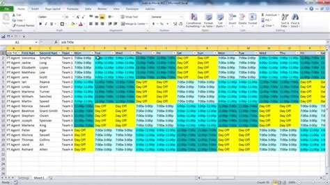 12 Hour Shift Schedules Template Excel