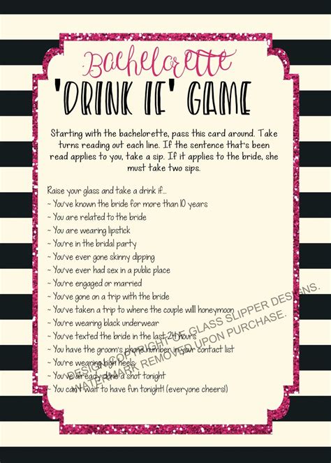 Moreover, to make your party more cheerful and rememberable for a longer duration and you. Printable bachelorette game/ bachelorette drinking game / | Etsy | Bachelorette party games ...