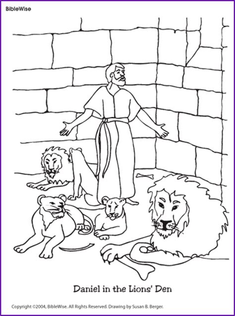 23 Daniel In The Lions Den Coloring Page Png
