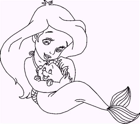 Baby Ariel The Little Mermaid Coloring Pages Coloring Pages