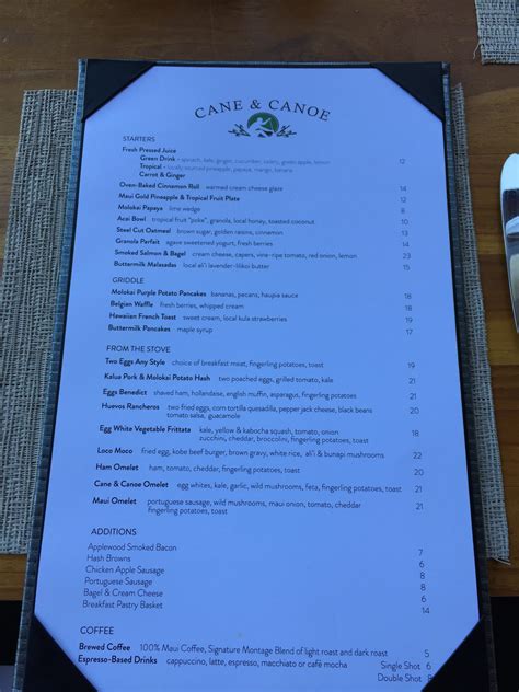 Montage Kapalua Bay Maui Breakfast Menu Hungry For Points