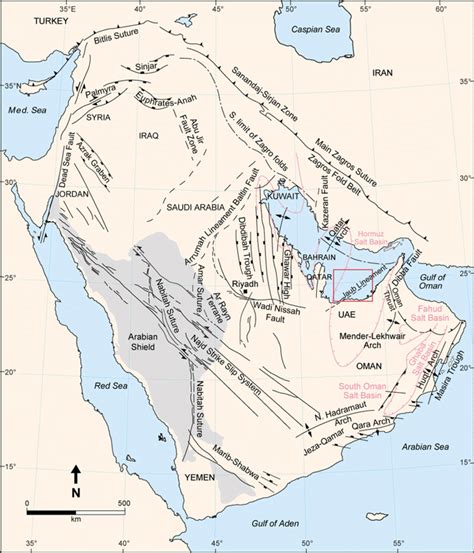 Structural And Tectonic Map Of The Arabian Plate Showing Main