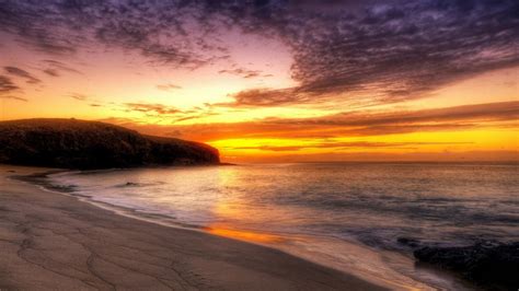 Beach Hdr Sunset Clouds Coast Sea Coolwallpapersme