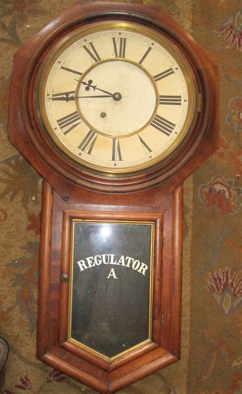 Antique Ansonia Regulator A Wall Clock 32 Tall Antique Price Guide Details Page