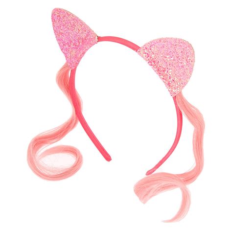Claires Club Glitter Cat Ears Pink Claires