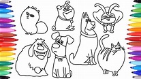 THE SECRET LIFE PETS 2 COLORING ALL CHARACTERS FOR KIDS - YouTube