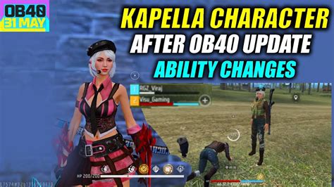 Kapella Character Ability Changes After Ob40 Update Free Fire