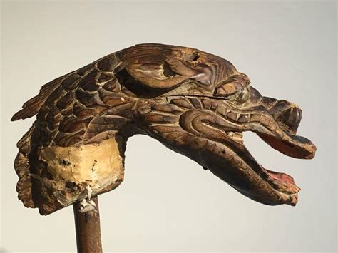 Japanese Edo Period Mingei Carved Wooden Dragon Puppet Head At 1stdibs