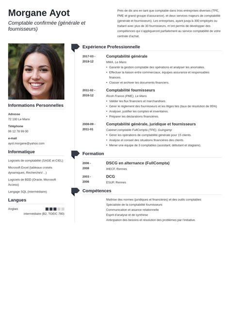 Exemple de CV comptable débutant/confirmé [compétences]