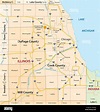 Mayor mapa de Chicago Imagen Vector de stock - Alamy