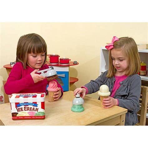 Melissa And Doug Scoop And Stack Ice Cream Cone Wooden Play Food