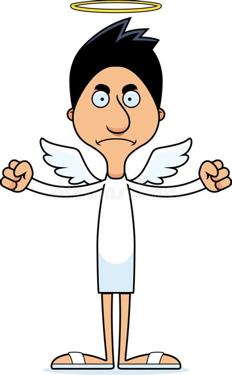 Cartoon Angry Angel Man Stock Vector Illustration Of