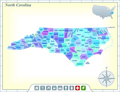 North Carolina Map Guide Of The World