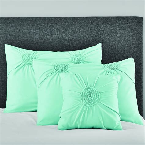 Mainstays Ms Elastic Ruched Teal Sham Pillow Set