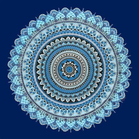 Blue Mandala Mandala Wall Art Mandala Art Lesson Mandala Art