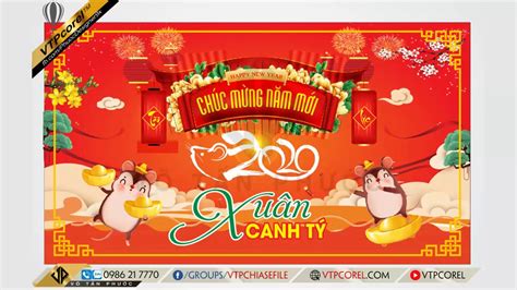 Cùng vndoc đón chào tết canh tý 2020 bằng những mẫu. Banner Chúc mừng năm mới 2020 | VTPcorel | - YouTube