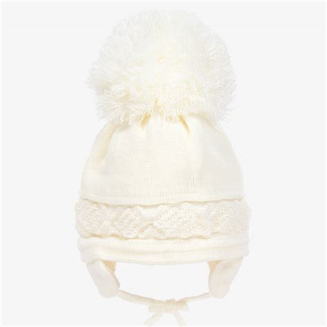 Sätila Of Sweden Ivory Malva Knitted Giant Pom Pom Beanie Childrensalon