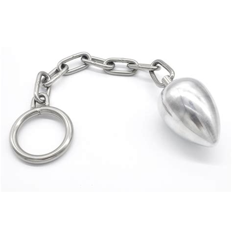 Stainless Steel Long Chain Big Anal Ball Expander Butt Plug Cock Ring Sex Toys For Men