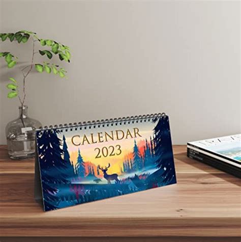 Desk Calendar 2023 2024 Nature Monthly Calendar For Home Etsy