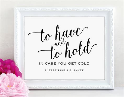 Blanket Sign To Have And To Hold Sign In Case You Get Cold Etsy