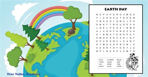 Easy Earth Day Word Search For Kids