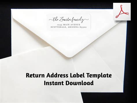 Return Address Label Template Printable Envelope Label Avery Etsy