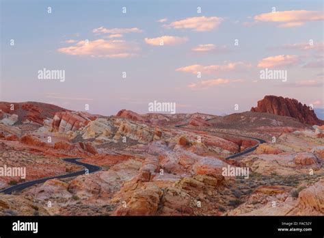 Road Through Valley Of Fire State Park Near Las Vegas Nevada Stock