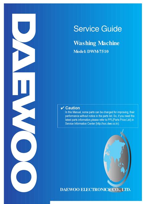 Daewoo Washing Machine Service Manual Pdf Download Manualib