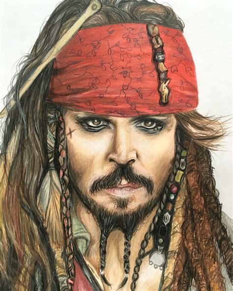 Jack Sparrow Color Pencil Drawing Sparrow Art Jack Sparrow Pirate Art