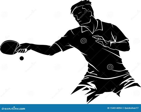 Men`s Table Tennis Player Abstract Drive Stock Vector Illustration Of Silhouette Arms 154514094