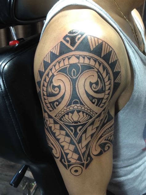 Maybe you would like to learn more about one of these? Shoulder Custom Polynesian Tribal tattoo - Chronic Ink