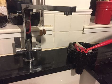 Nails and screws are acceptable. Black Ceramic Bowl for the Sink - drains water through ...