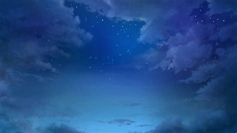 Scenic Tree Anime Night Sky