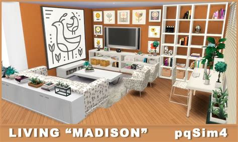 Living Madison Sims 4 Custom Content Con Imágenes Muebles Sims