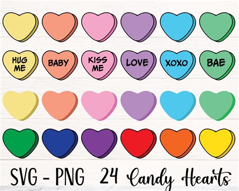 Candy Heart Svg Conversation Hearts Svg Candy Hearts Etsy