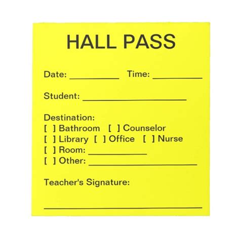 Hall Pass Pad