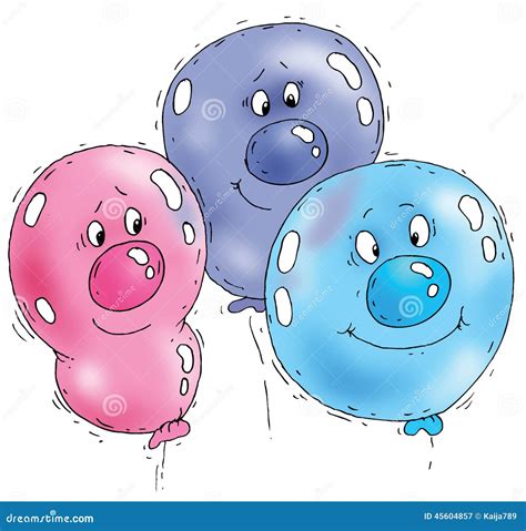 Cartoon Balloon Faces Stock Illustration Illustration Of Bright 45604857