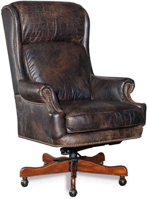 Tucker Brown Leather Executive Swivel Tilt Chair From Hooker Coleman