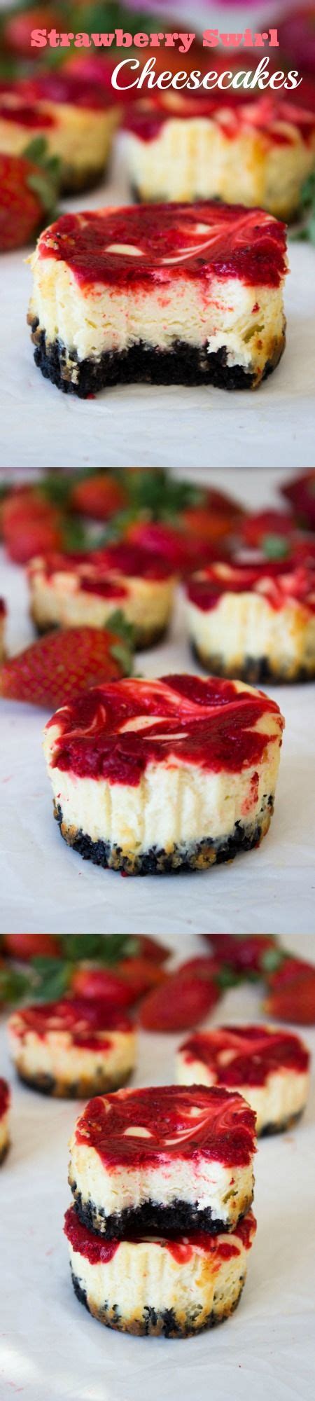 mini strawberry swirl cheesecakes brunch time baker strawberry recipes cheesecake recipes