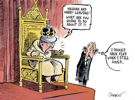 meghan and harry are running off globecartoon political cartoons patrick chappatte