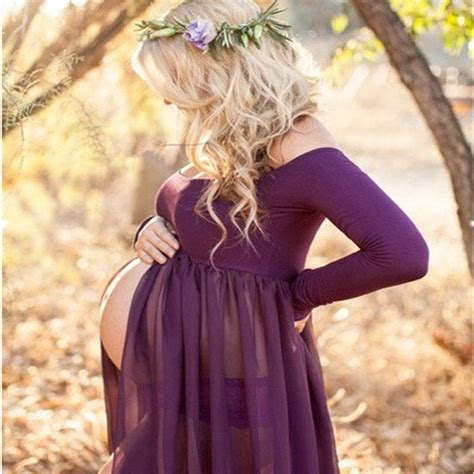 envsoll maternity dress for photo shoot maxi gown maternity chiffon dress for pregnant women