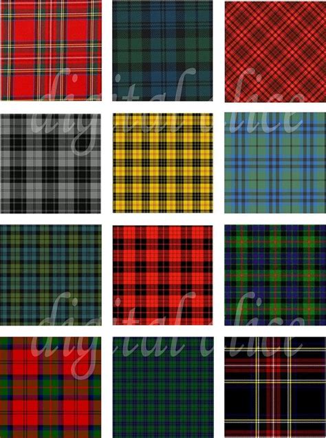 Colorful Tartan Plaids Instant Download Craft Circles Collage Etsy