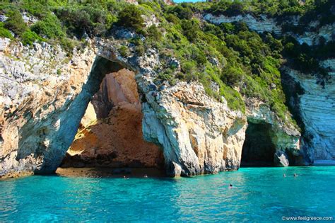 The Blue Caves Nature In Paxos Sea Caves With Vivid