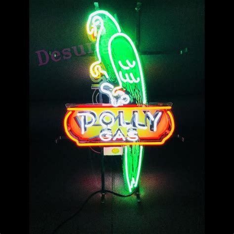 New Polly Gas Gasoline Motor Oil Light Neon Sign With Hd Vivid Printin
