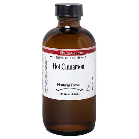 Lorann Oils 4 Fl Oz All Natural Hot Cinnamon Super Strength Flavor